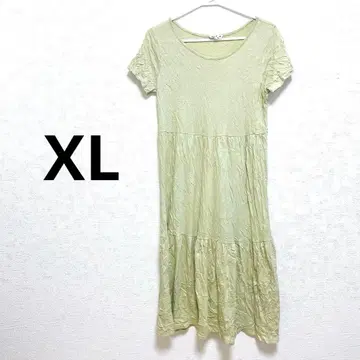 savar a mano 반팔 티어드 원피스 라이트 그린 [ XL ]