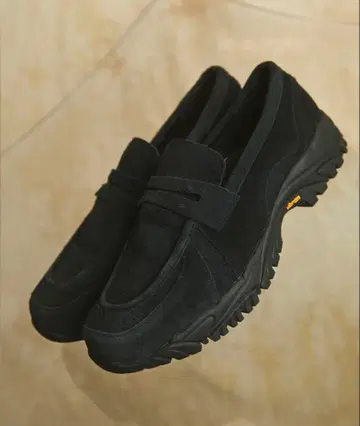 [ 하자품 ] 볼륨 VIBRAM 밑창 리얼 가죽 스웨이드 로퍼 스니커즈