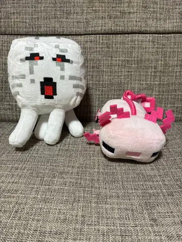 마인크래프트 마이클라 봉제 인형 가스트 우파루파 2체 세트