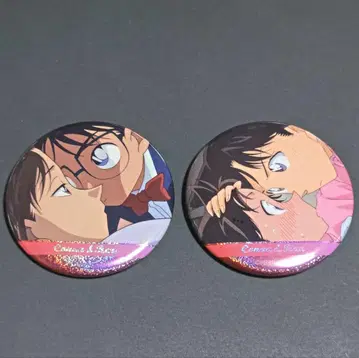 명탐정 코난 홀로그램 캔뱃지 코난 유미란(모리 란) 2개 세트 conan