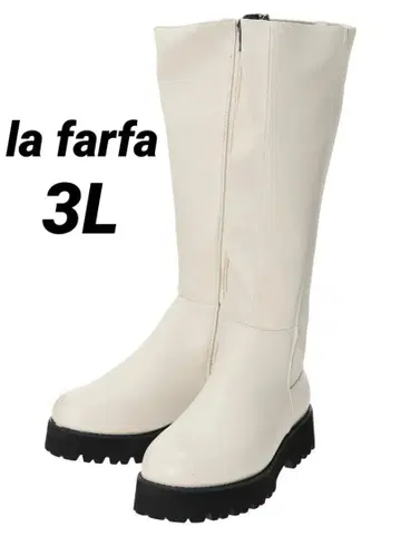 [ 새상품 ] 라파퍼 슈즈 빅 사이즈 통굽 롱 부츠 3L