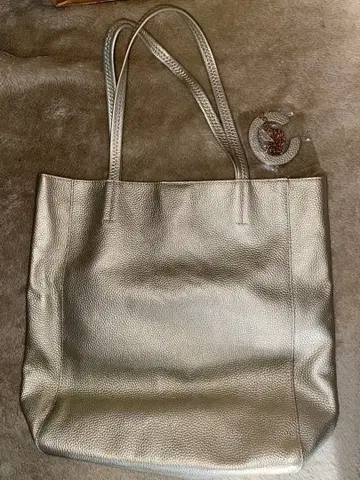 골드 가죽 토트백 대용량