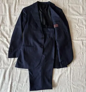 유나이티드 애로우즈 셋업 수트 네이비 스트라이프 소버린 44
