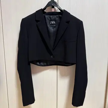 ZARA 블랙 크롭 테일러드 자켓 숏 기장 S 새상품급