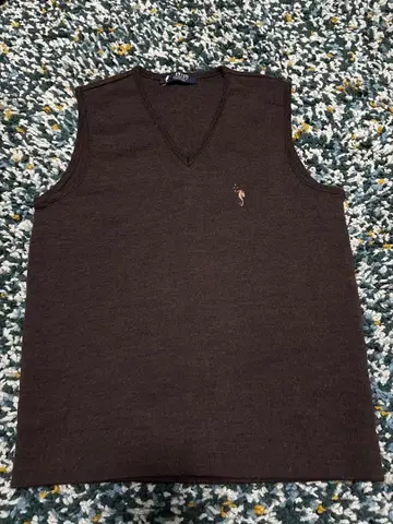 FUKIZO 브라운 니트 베스트 V넥 S