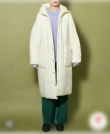 Audrey and John Wad 코튼 실크 두꺼운 솜 후디드 코트