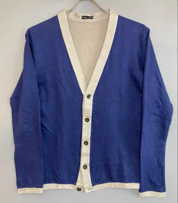 FRANK LEDER 네이비 베이지 가디건 린넨 100