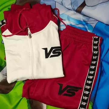 지퍼 후드티 & 팬츠 세트 보팔 소드 로고 쿠로코의 농구 빨간색