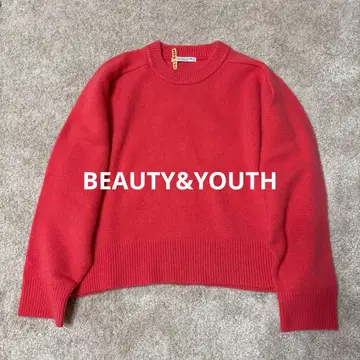 BEAUTY&YOUTH 크루넥 스웨터 숏 기장, 오버 사이즈