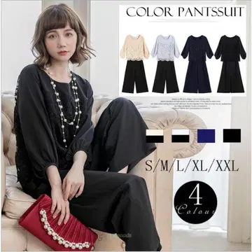 여성용 팬츠 셋업 블랙 베이지