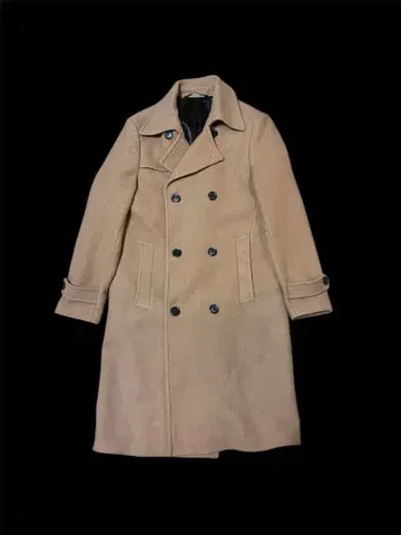 [ ZARA ] 베이지 더블 브레스트 롱 코트 M