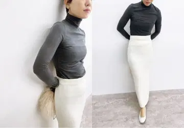 EDIT.FOR LULU 니트 스커트 프리 사이즈 화이트