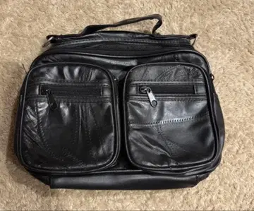 빈티지 블랙 가죽 백 2 포켓