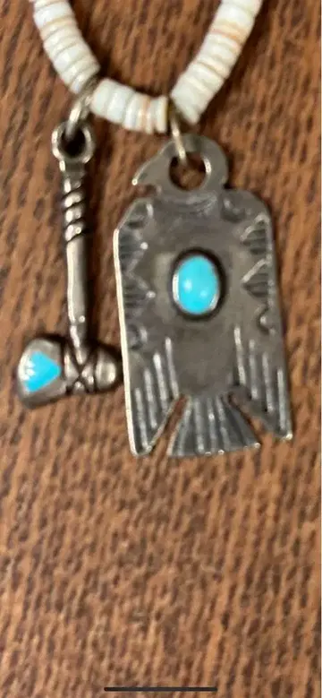 터콰이즈석 포함 실버 목걸이