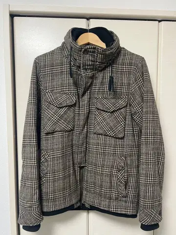 JUNGLE STORM 체크 무늬 다운 자켓 4 포켓