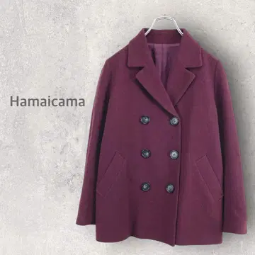 [ Hamaicama ] 피코트 S 더블 버튼 울 100% 일본제