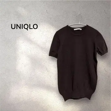 UNIQLO 유니클로 반팔 니트 스웨터 캐시미어 100% 브라운 M