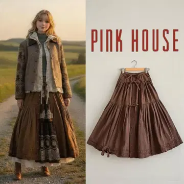 PINK HOUSE 피코프릴 리본 캉캉 스커트 개더 스커트