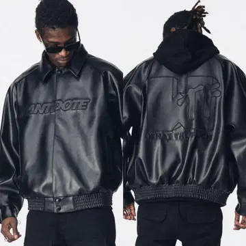 ANTIDOTE 블랙 PU 가죽 자켓