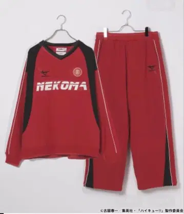 하이큐!! RAGEBLUE 자수 프린트 맨투맨 크루&팬츠 네코마