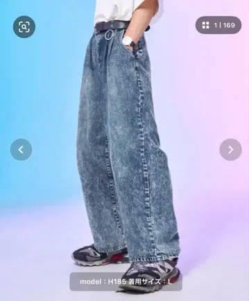 데님 조 와이드 팬츠 L 사이즈