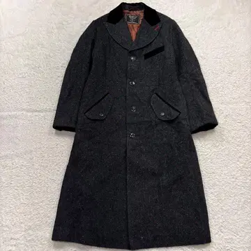 아나크로노옴 헤링본 울 롱 코트 벨로아 절개