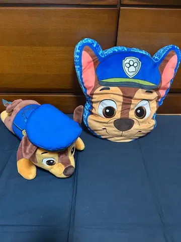 파우패트롤 체이스 봉제 인형 & 페이스 쿠션 2종 세트