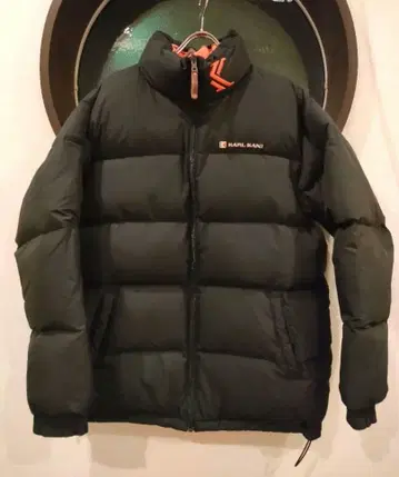 KARL KANI 블랙 x 오렌지 리버서블 다운 자켓