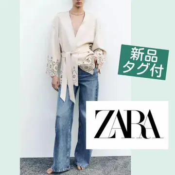 [택 포함] ZARA (자라) 스웨이드풍 오픈 니트 트렌치코트