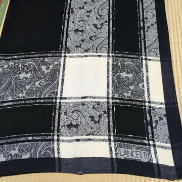 LANCETTI 페이즐리 체크 무늬 스톨