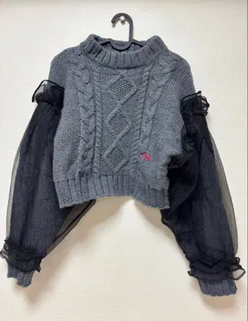 Bibiy 그레이 케이블 짜임 니트 스웨터 F