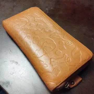 노무라 슈헤이 브라운 엠보싱 가공 장지갑 고양이 시리즈