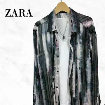 ZARA 올 패턴 셔츠 시어 셔츠 시스루 셔츠 아트 프린트 셔츠