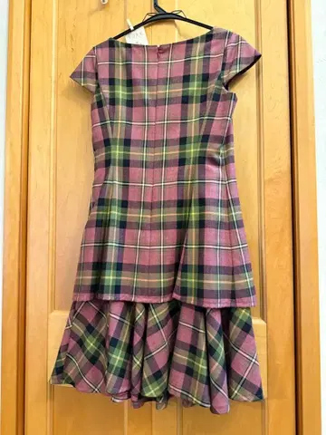 YORK 체크 플레어 원피스 스커트