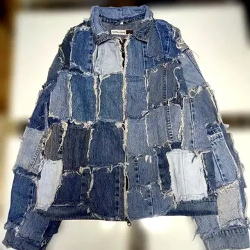 패션 진 HIS 리메이크 패치워크 데님 자켓 L