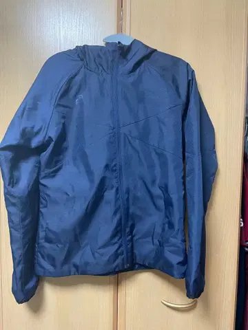 asics 후드 부착 나일론 자켓 L 네이비