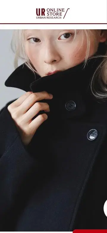 KBF BIG 칼라 미들 코트 블랙