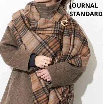 새상품급 JOURNAL STANDARD 캐시미어 스톨 우드 브라운 대형