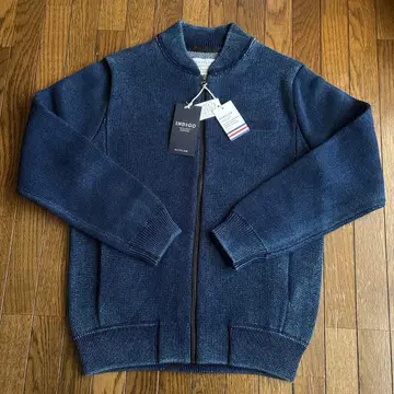 BAYFLOW INDIGO 집업 니트 블루종