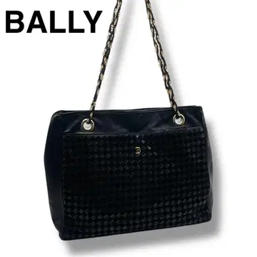 새상품급 BALLY 발리 뜨개질 가죽 숄더백 체인 블랙