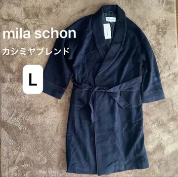 [ 새상품 ] 밀라 쇤, 신사, 캐시미어 혼방, 가운, L, 네이비