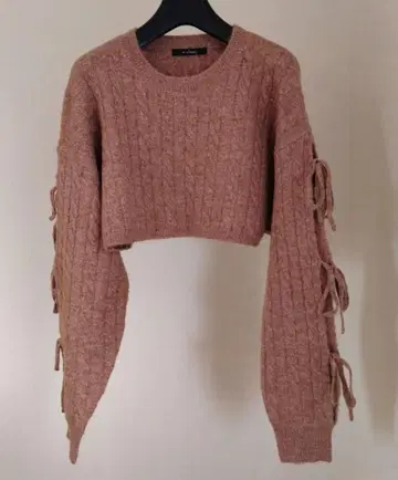 wcloset 멀티 컬러 케이블 소매 리본 풀오버 중고