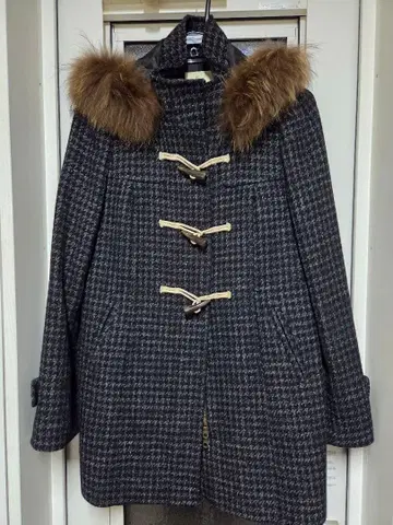 새상품급 쿠미쿄쿠 KUMIKYOKU 퍼 달린 더플 코트