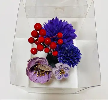 성인식 일본풍 머리 장식 퍼플