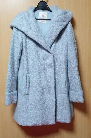 RecHerie 후드 부착 보아 코트 라이트 블루