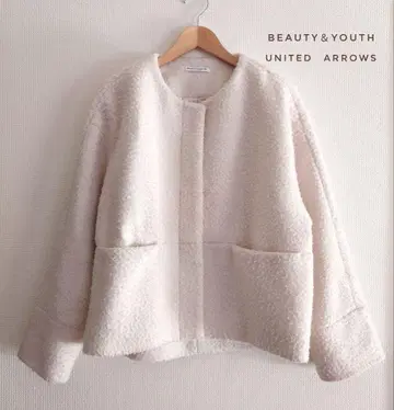 [ WEB 한정판 ] BEAUTY&YOUTH 노카라 자켓 코트 아이보리