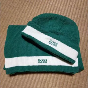 미사용품 HUGO BOSS 니트 모자 머플러 세트 비니 자택 보관품