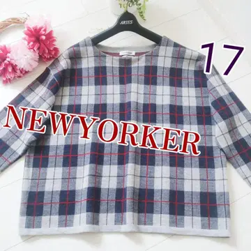 NEWYORKER 뉴요커 사이즈 17호 체크 무늬 미사용에 가까움