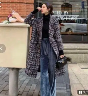 birthdaybash 트위드 롱 코트