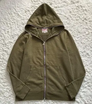 빔즈 하트 후드티 레인보우 지퍼 카키 L 사이즈